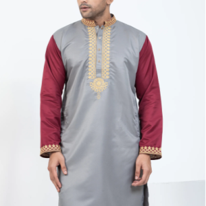 White Contrast Panjabi/ Code 266