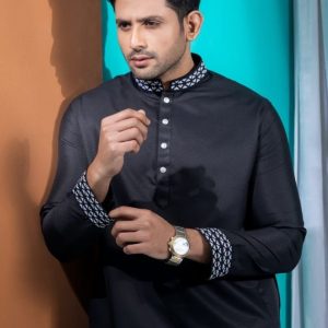 Black Embroidery Panjabi/ Code 201