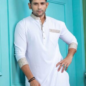 White Contrast Panjabi/ Code 301