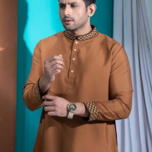 Golden Embroidery Panjabi/ Code 205